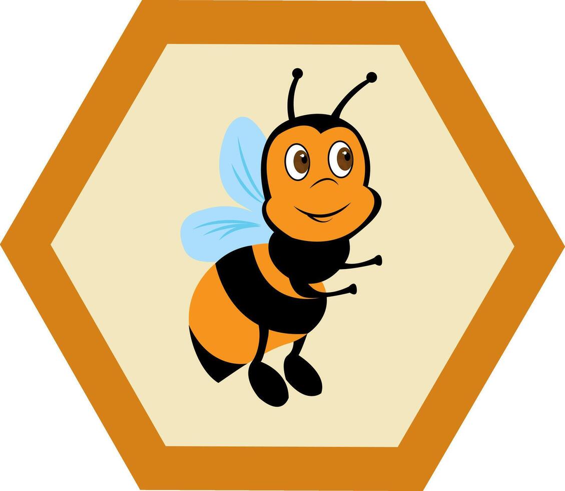 Bee. Cheerful bee. Healthy eating and diet. Design of greeting cards, posters, patches, prints on clothes, emblems. vector