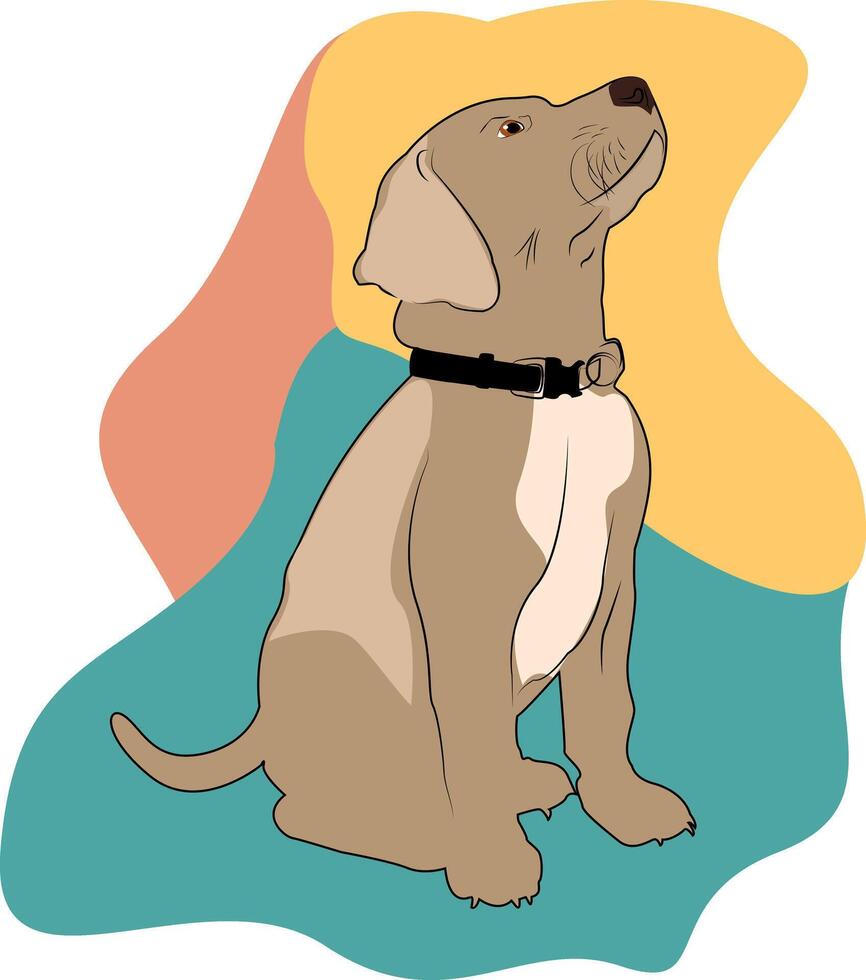 perro en un boho antecedentes. perro en un collar en un blanco antecedentes. diseño de saludo tarjetas, carteles, parches, huellas dactilares en ropa, emblemas cachorro. mascota. vector