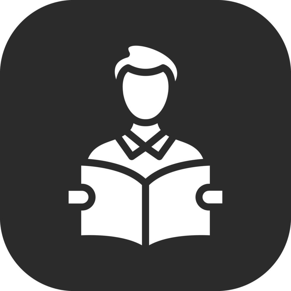 Student Reading Book Vector Icon