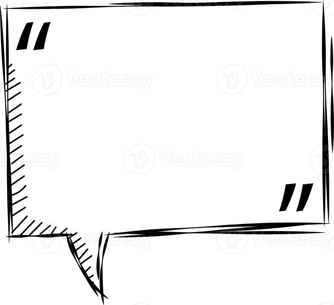 Black and white speech bubble balloon with quotation marks, icon sticker memo keyword planner text box banner, flat png transparent element design