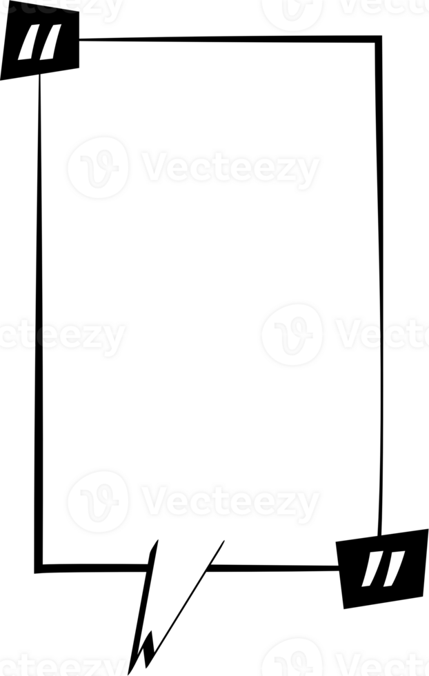 Black and white speech bubble balloon with quotation marks, icon sticker memo keyword planner text box banner, flat png transparent element design