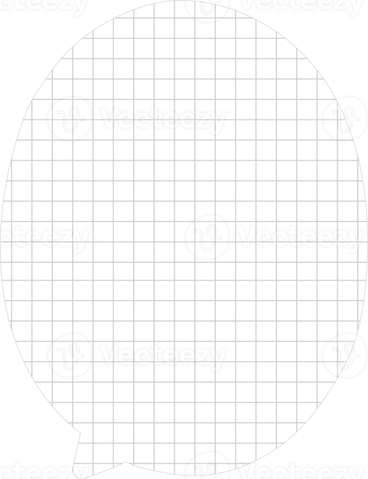 Graph paper speech bubble balloon icon sticker memo keyword planner text box banner, flat png transparent element design