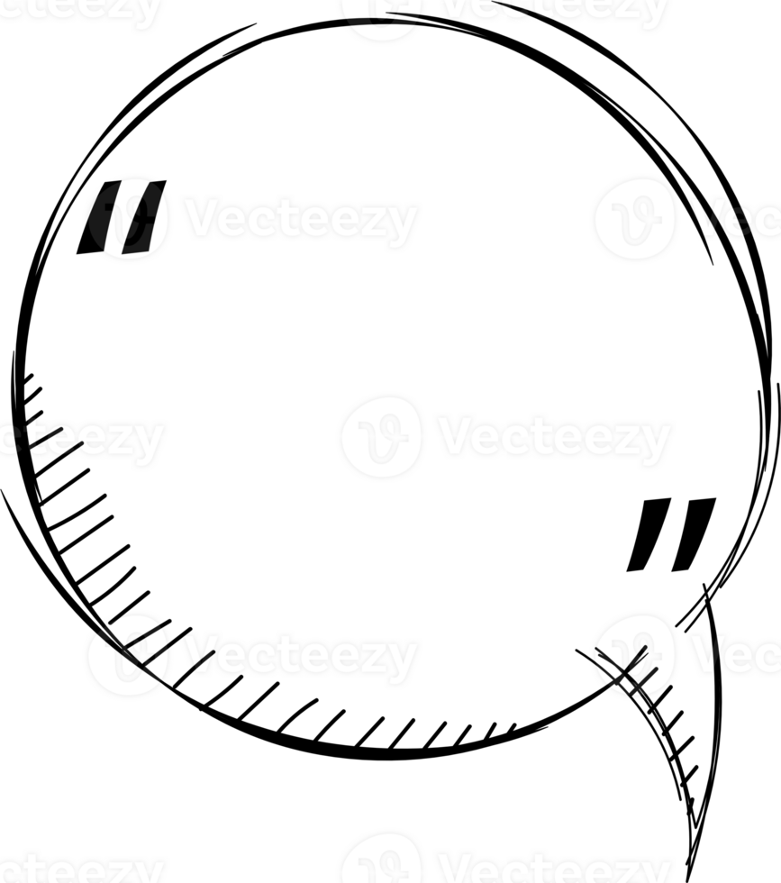 Black and white speech bubble balloon with quotation marks, icon sticker memo keyword planner text box banner, flat png transparent element design