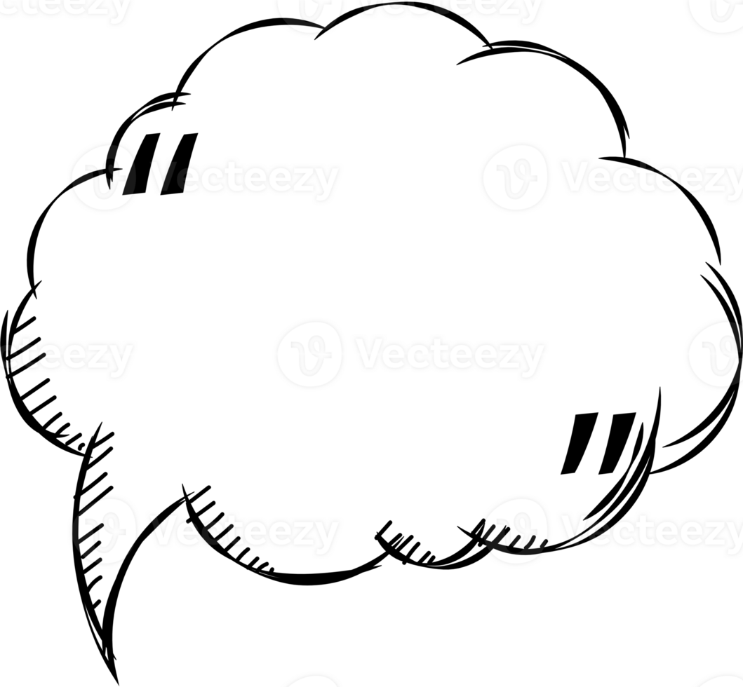 Black and white speech bubble balloon with quotation marks, icon sticker memo keyword planner text box banner, flat png transparent element design