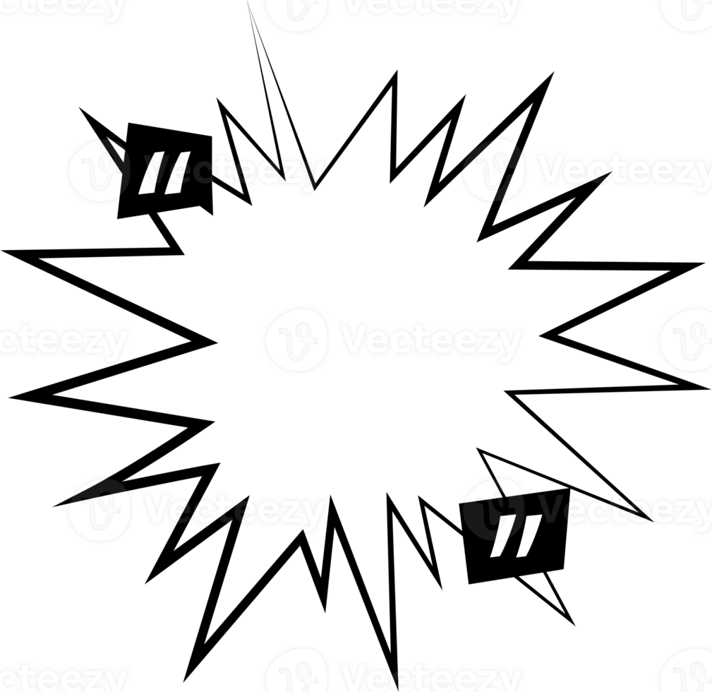 Black and white speech bubble balloon with quotation marks, icon sticker memo keyword planner text box banner, flat png transparent element design