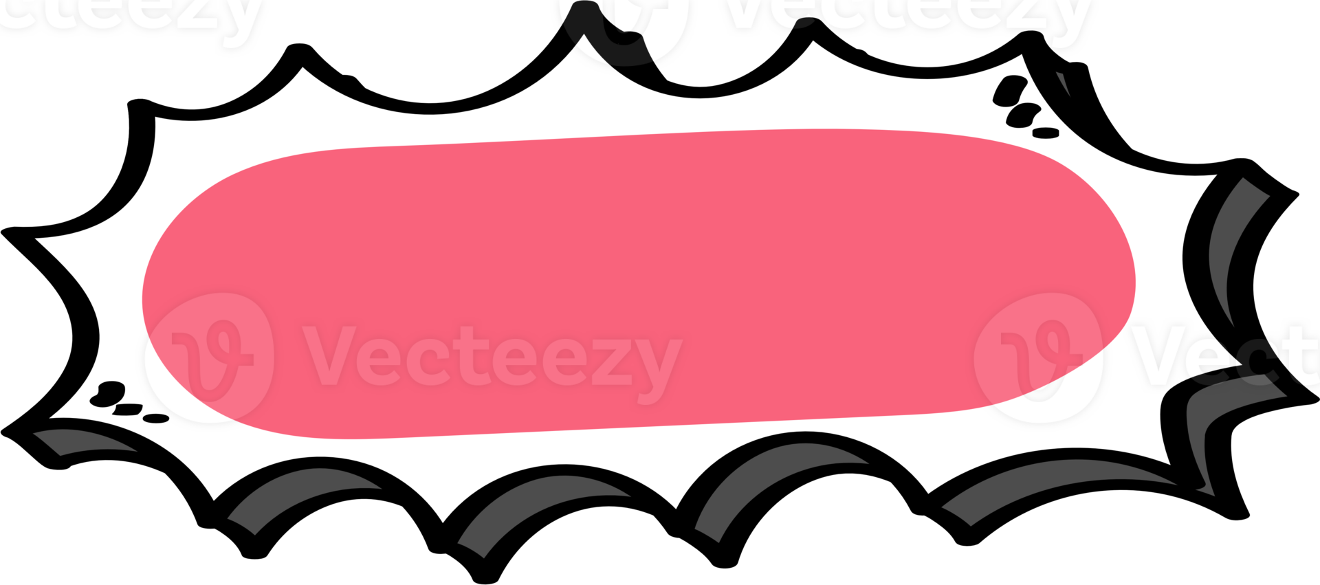 3d pink color speech bubble balloon icon sticker memo keyword planner text box banner, flat png transparent element design