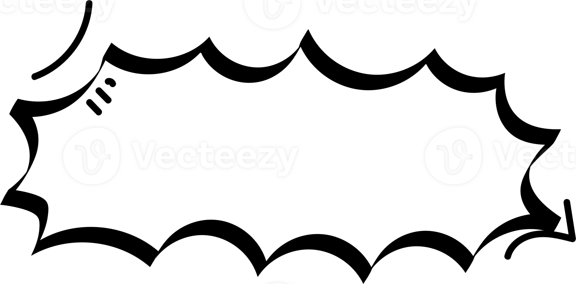 Black and white color arrow point speech bubble balloon, icon sticker memo keyword planner text box banner, flat png transparent element design