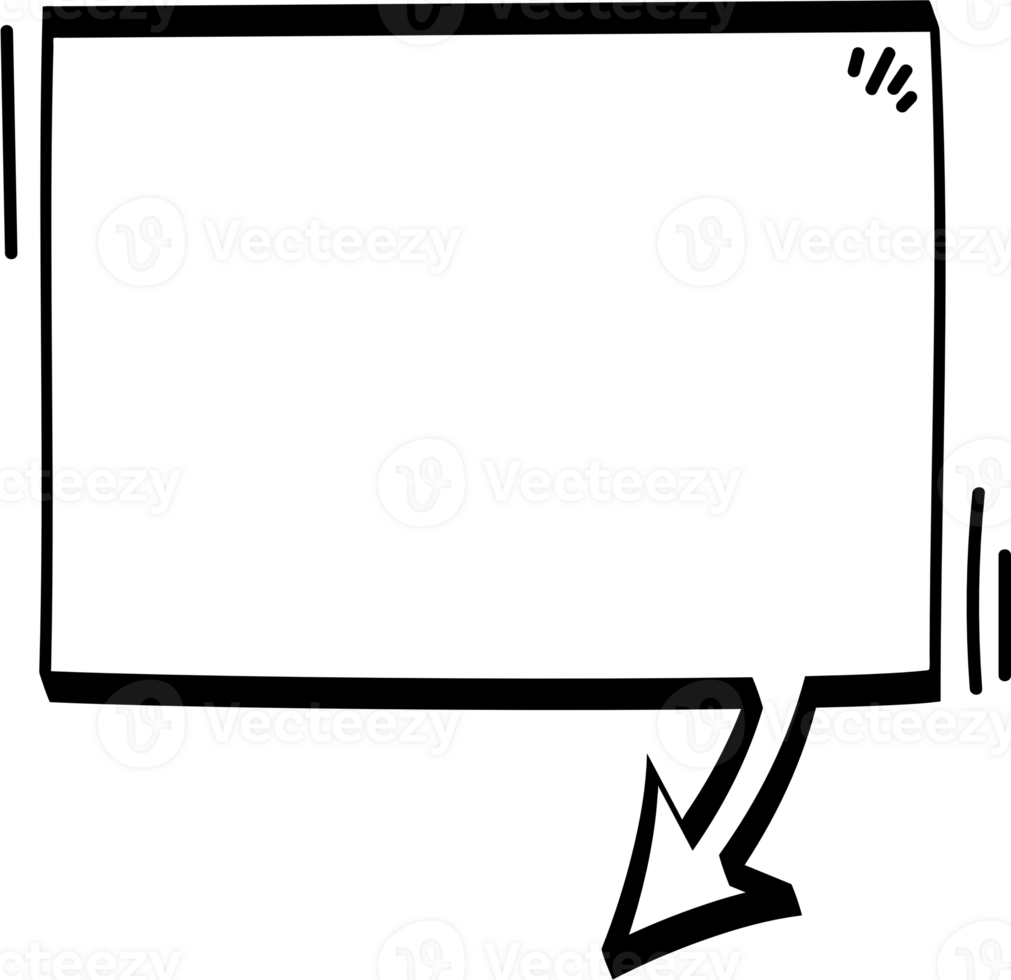 Black and white color arrow point speech bubble balloon, icon sticker memo keyword planner text box banner, flat png transparent element design