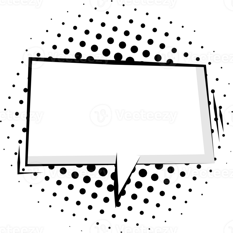 Black and white Pop art polka dots halftone speech bubble balloon icon sticker memo keyword planner text box banner, flat png transparent element design