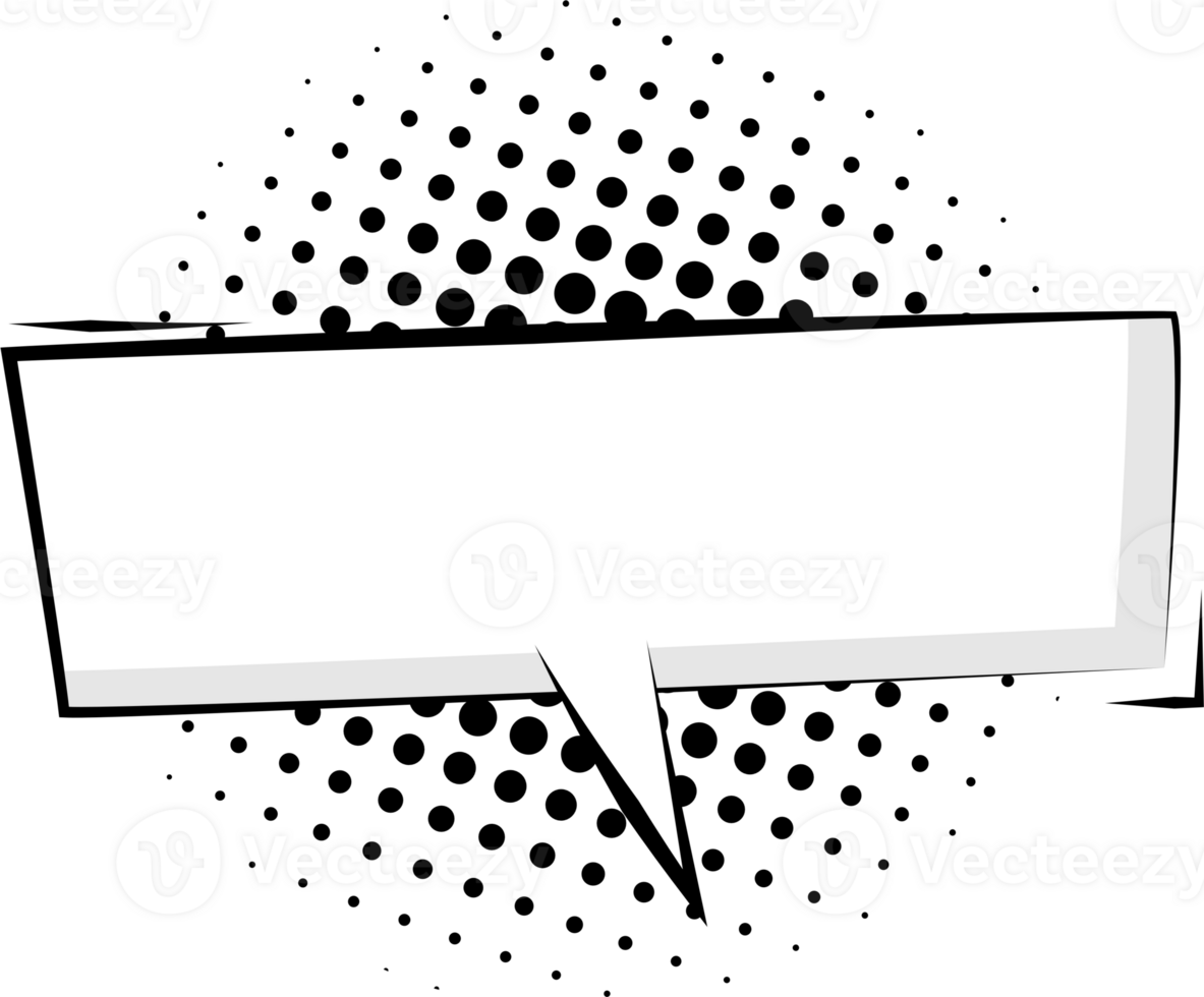 Black and white Pop art polka dots halftone speech bubble balloon icon sticker memo keyword planner text box banner, flat png transparent element design