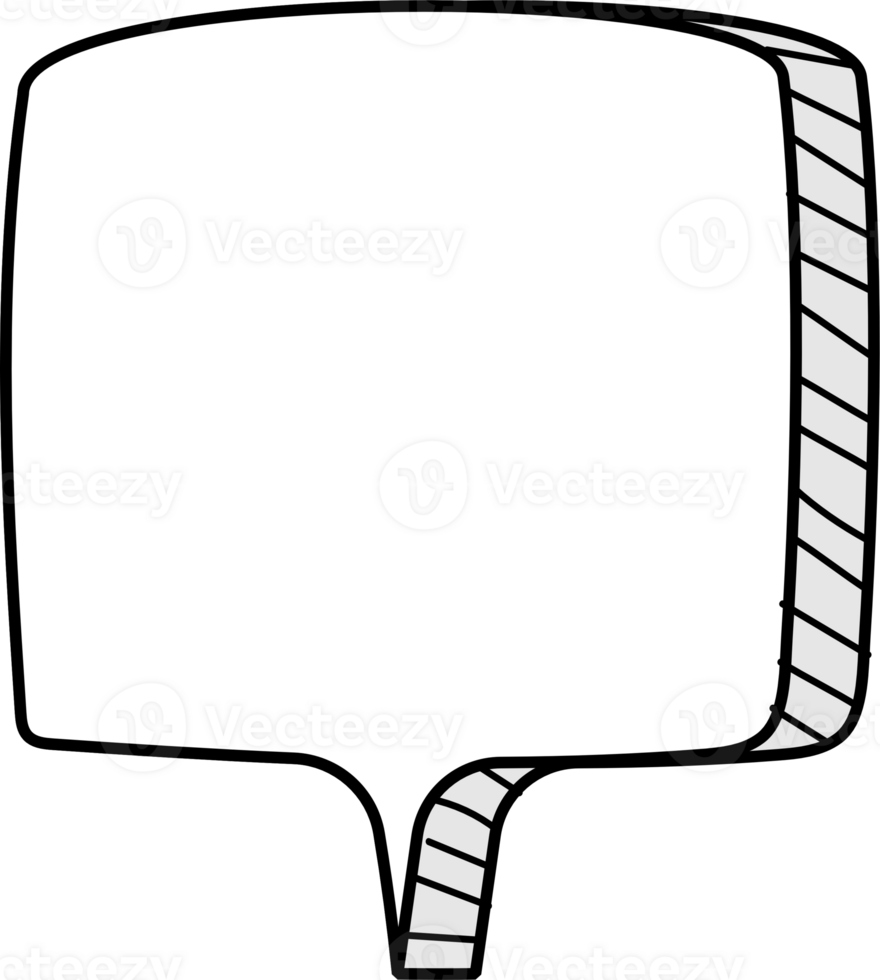 3d white color speech bubble balloon icon sticker memo keyword planner text box banner, flat png transparent element design