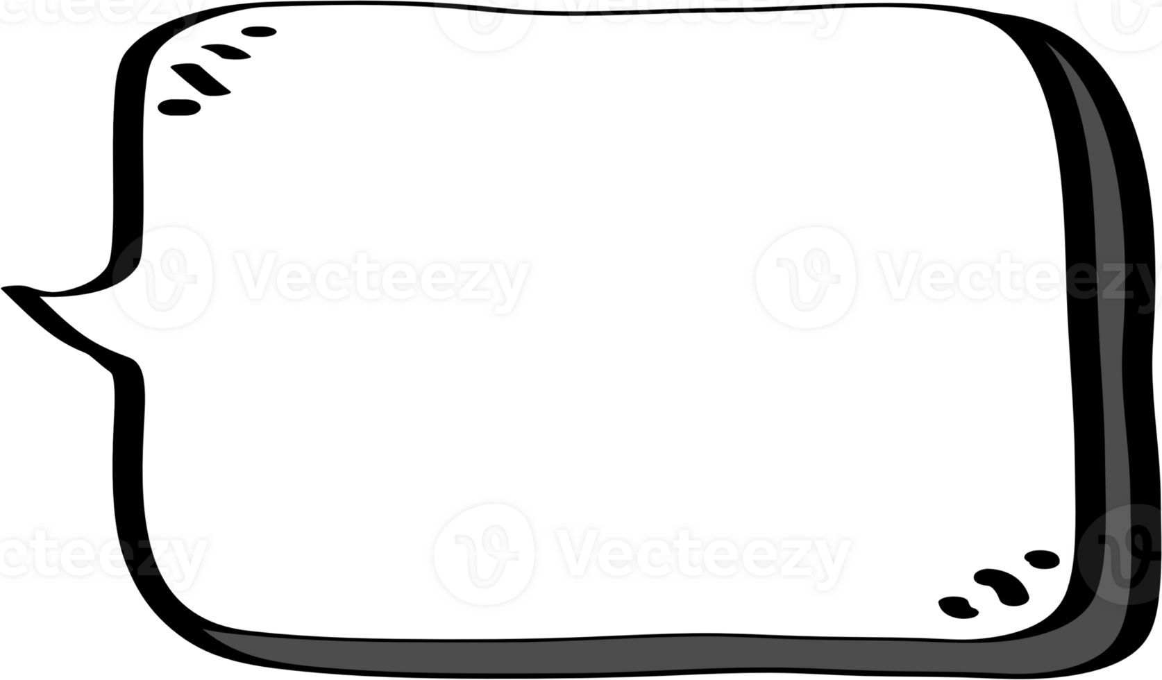 3d white color speech bubble balloon icon sticker memo keyword planner text box banner, flat png transparent element design