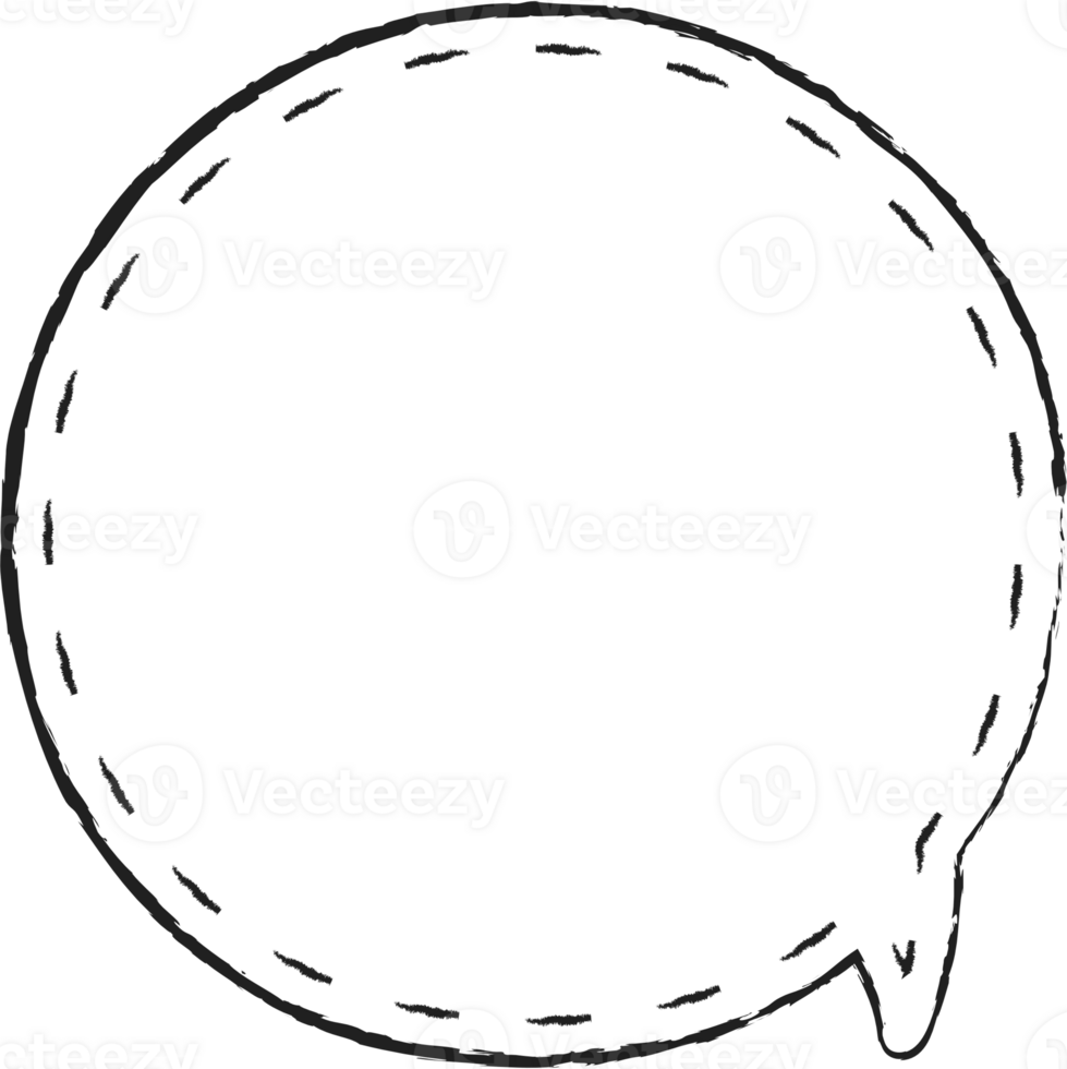 pointillé ligne noir et blanc Couleur discours bulle ballon, icône autocollant note mot-clé planificateur texte boîte bannière, plat png transparent élément conception