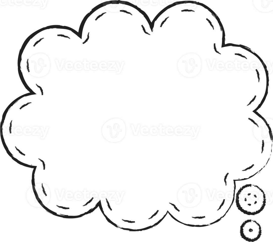 Dashed line Black and white color speech bubble balloon, icon sticker memo keyword planner text box banner, flat png transparent element design