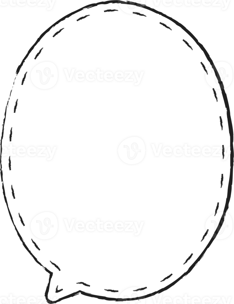 streckad linje svart och vit Färg Tal bubbla ballong, ikon klistermärke PM nyckelord planerare text låda baner, platt png transparent element design