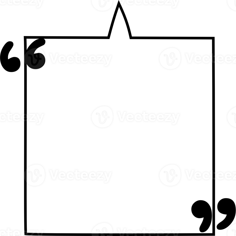 Black and white speech bubble balloon with quotation marks, icon sticker memo keyword planner text box banner, flat png transparent element design