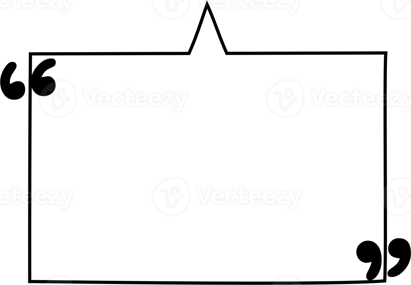 Black and white speech bubble balloon with quotation marks, icon sticker memo keyword planner text box banner, flat png transparent element design