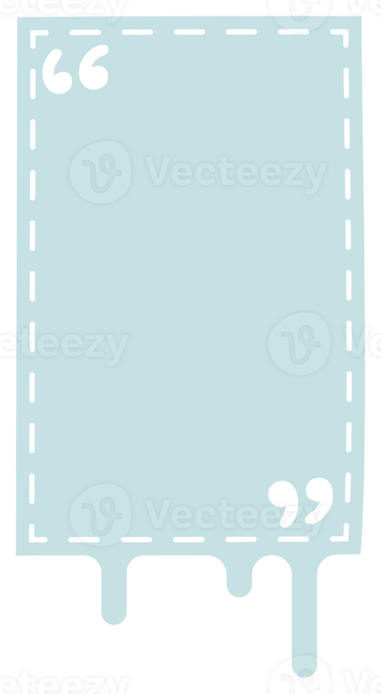 Colorful pastel blue color speech bubble balloon with quotation marks, icon sticker memo keyword planner text box banner, flat png transparent element design