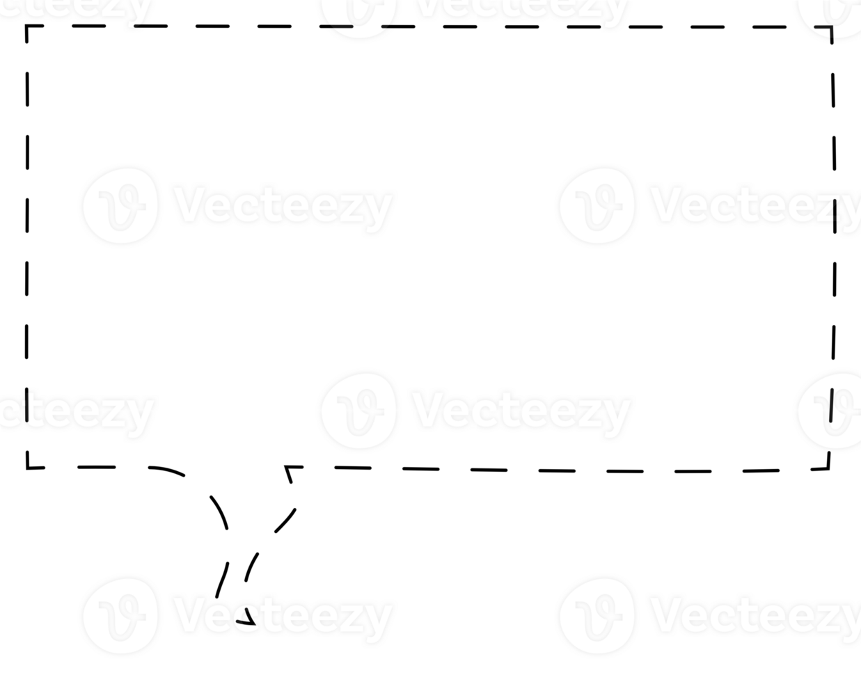 streckad linje svart och vit Färg Tal bubbla ballong, ikon klistermärke PM nyckelord planerare text låda baner, platt png transparent element design