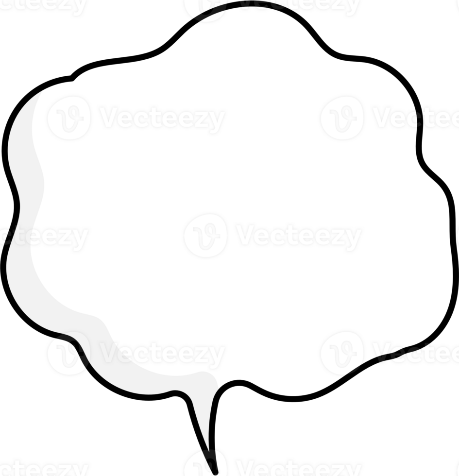 Black and white color speech bubble balloon, icon sticker memo keyword planner text box banner, flat png transparent element design