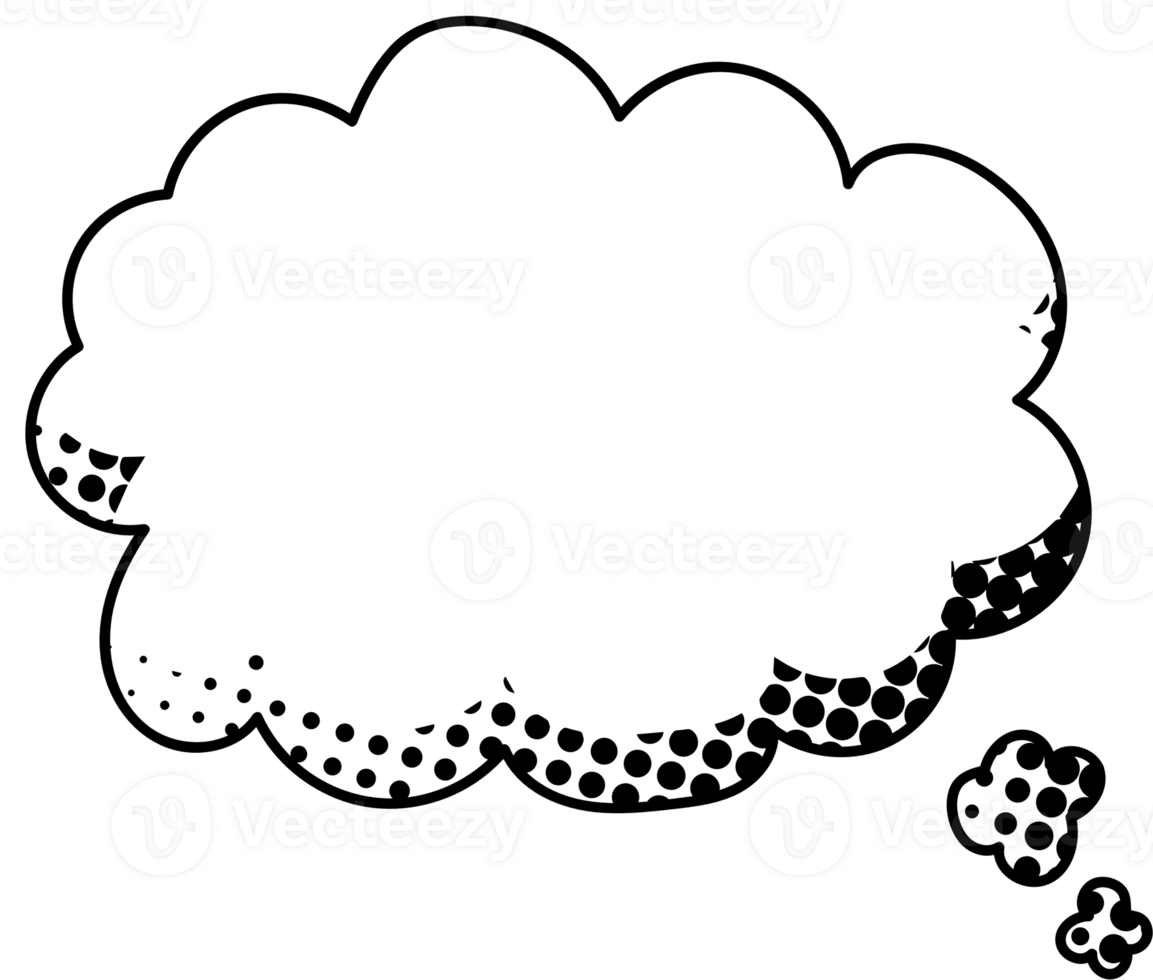 Black and white Pop art polka dots halftone speech bubble balloon icon sticker memo keyword planner text box banner, flat png transparent element design