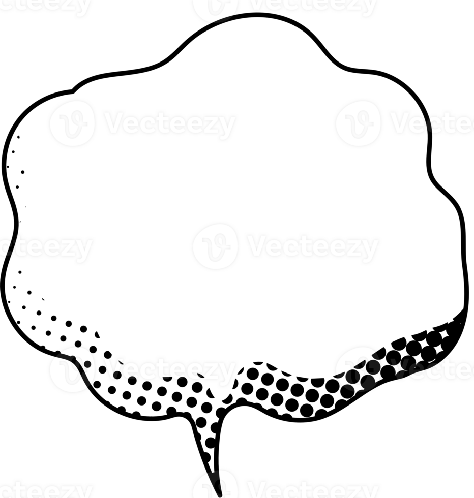Black and white Pop art polka dots halftone speech bubble balloon icon sticker memo keyword planner text box banner, flat png transparent element design