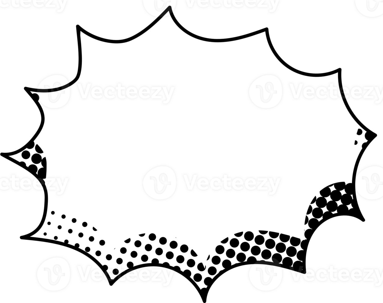 Black and white Pop art polka dots halftone speech bubble balloon icon sticker memo keyword planner text box banner, flat png transparent element design