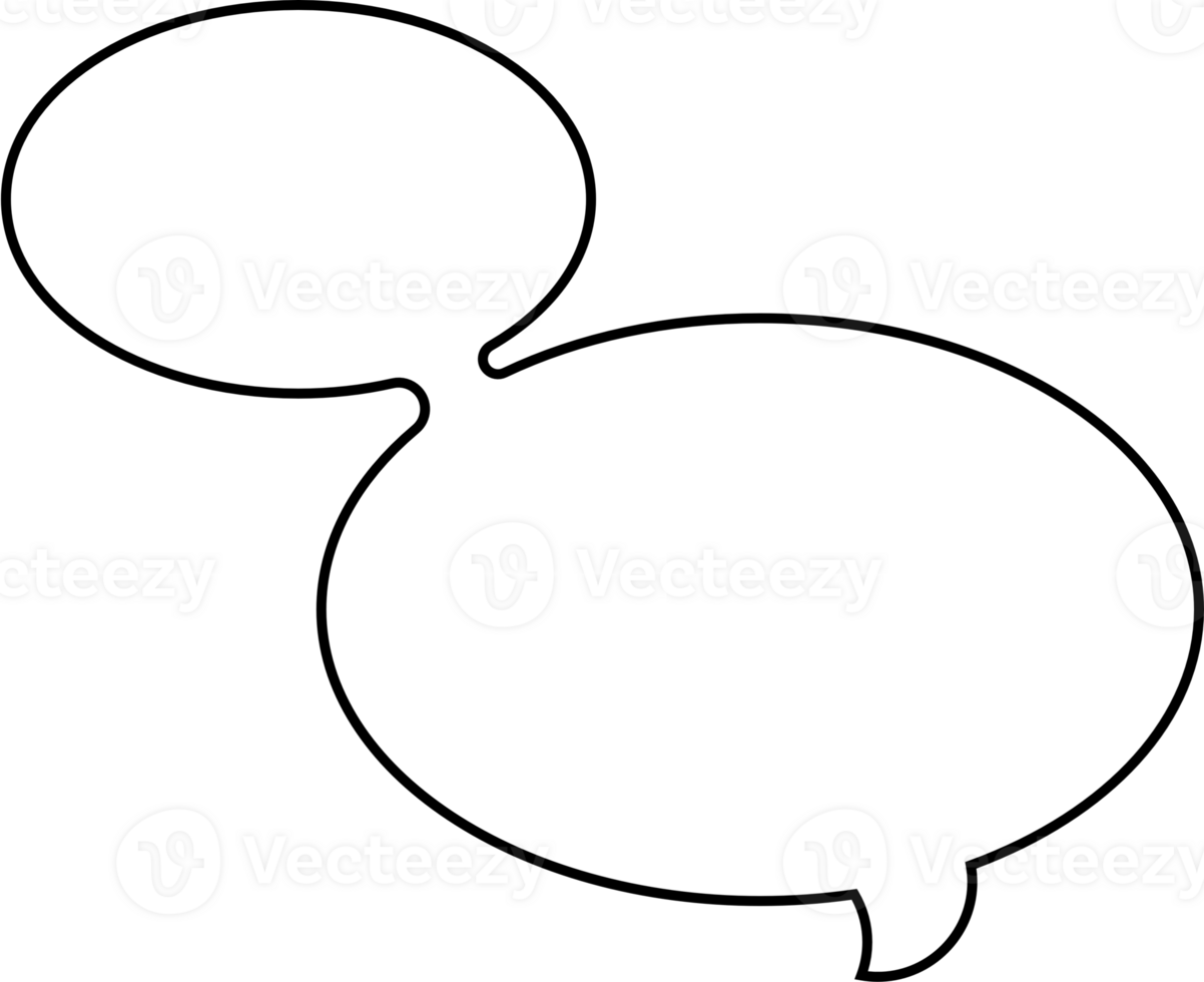 Black and white color speech bubble balloon, icon sticker memo keyword planner text box banner, flat png transparent element design
