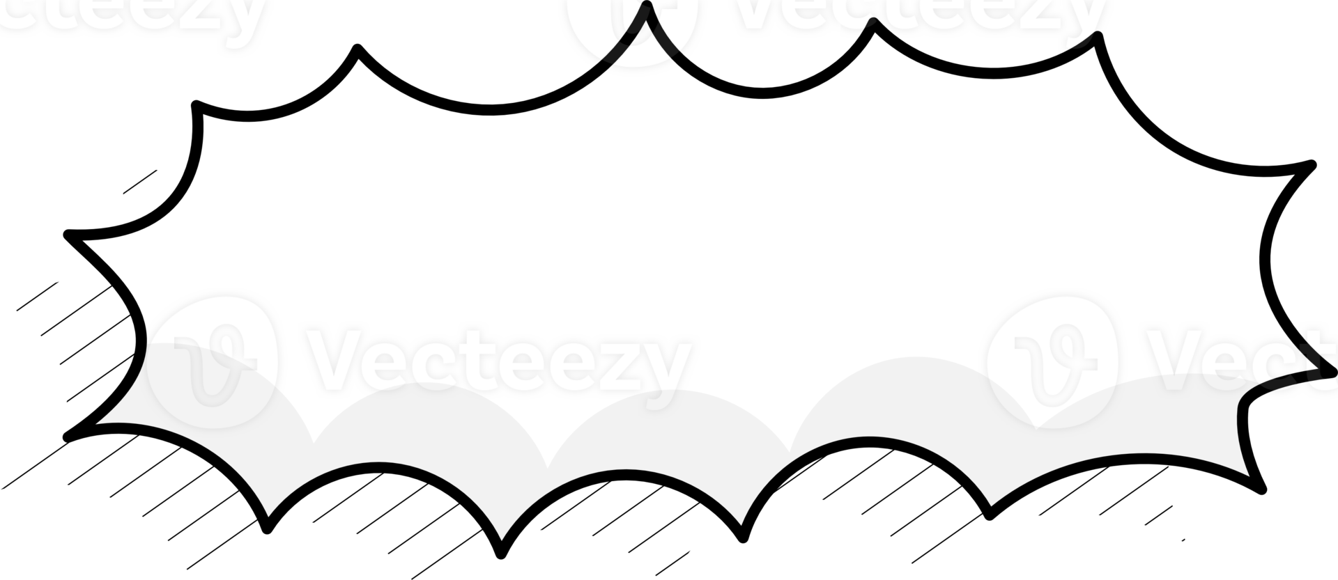 Black and white color speech bubble balloon, icon sticker memo keyword planner text box banner, flat png transparent element design