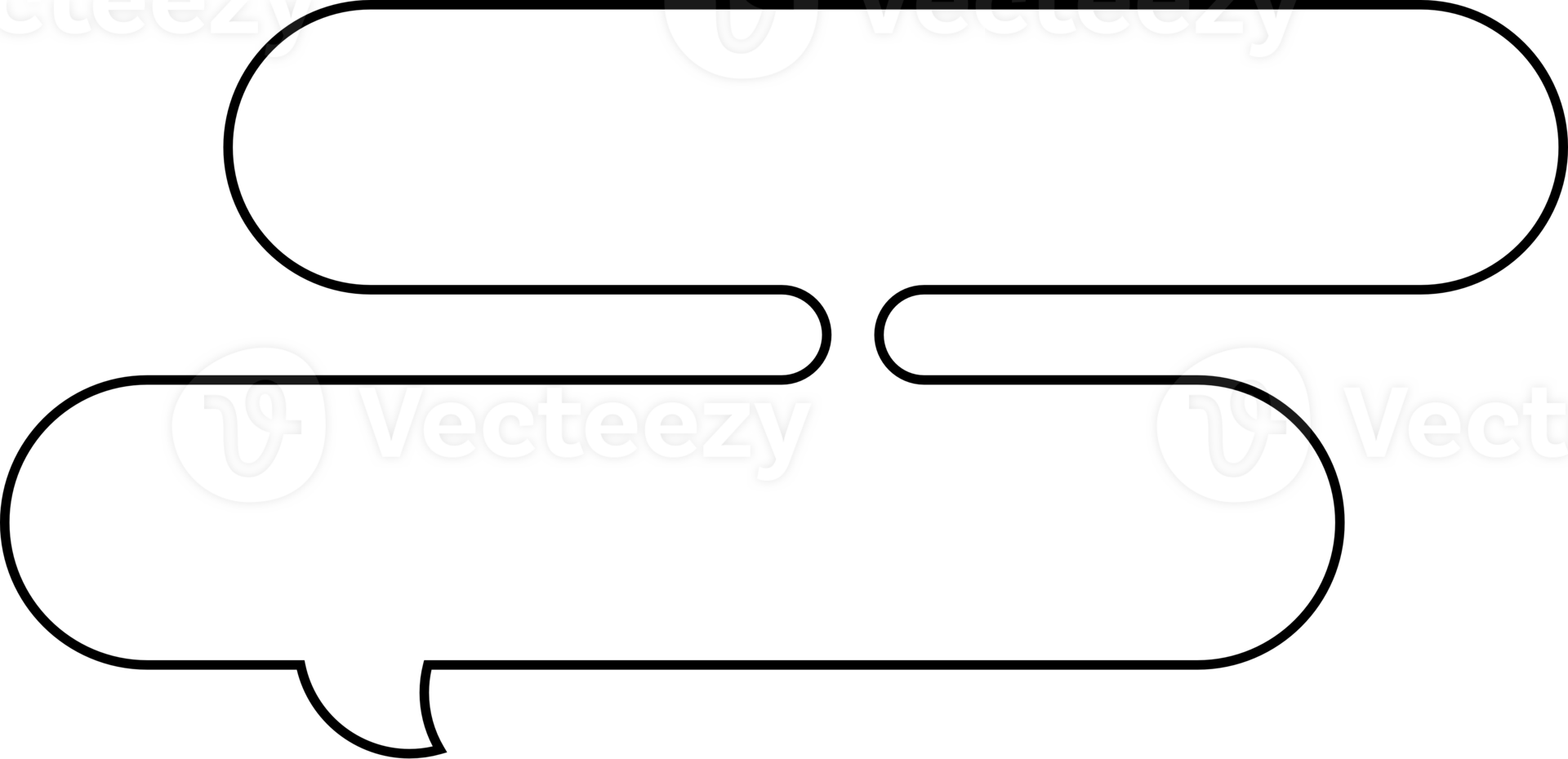 Black and white color speech bubble balloon, icon sticker memo keyword planner text box banner, flat png transparent element design