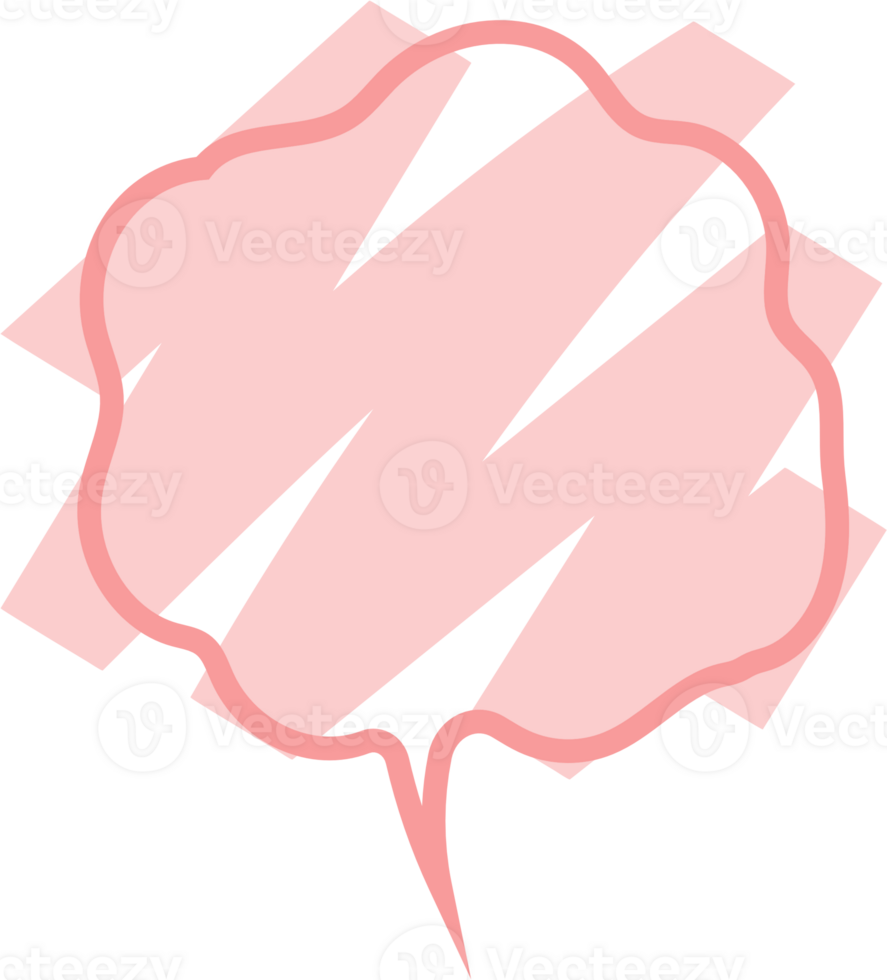 Colorful pastel pink color speech bubble balloon, icon sticker memo keyword planner text box banner, flat png transparent element design