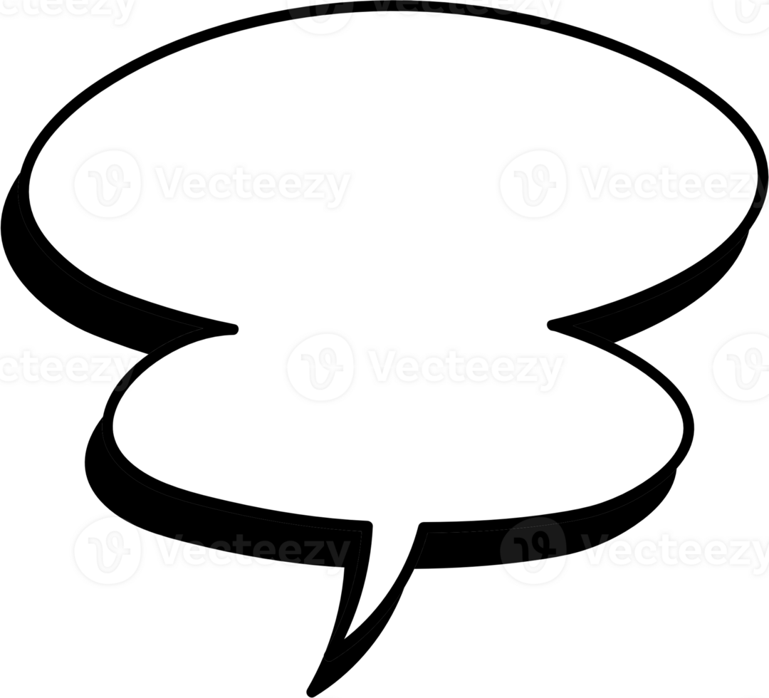 Black and white color speech bubble balloon, icon sticker memo keyword planner text box banner, flat png transparent element design