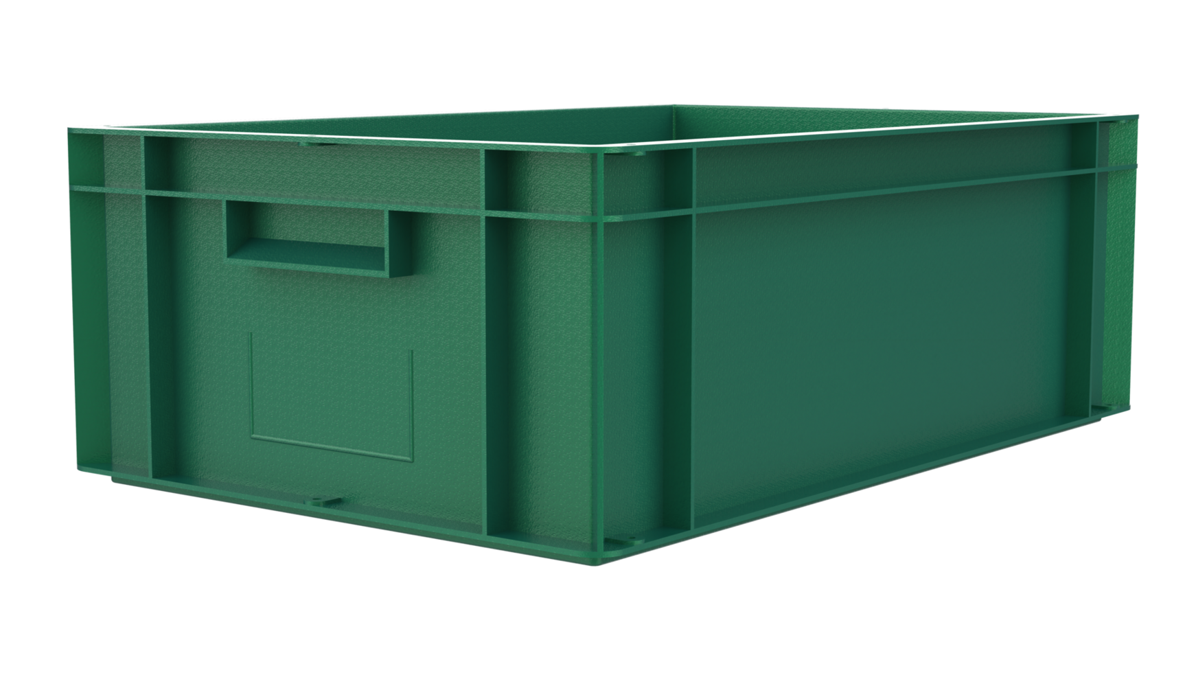Empty plastic crate for fruits and vegetables isolated on background. 3d rendering - illustration png