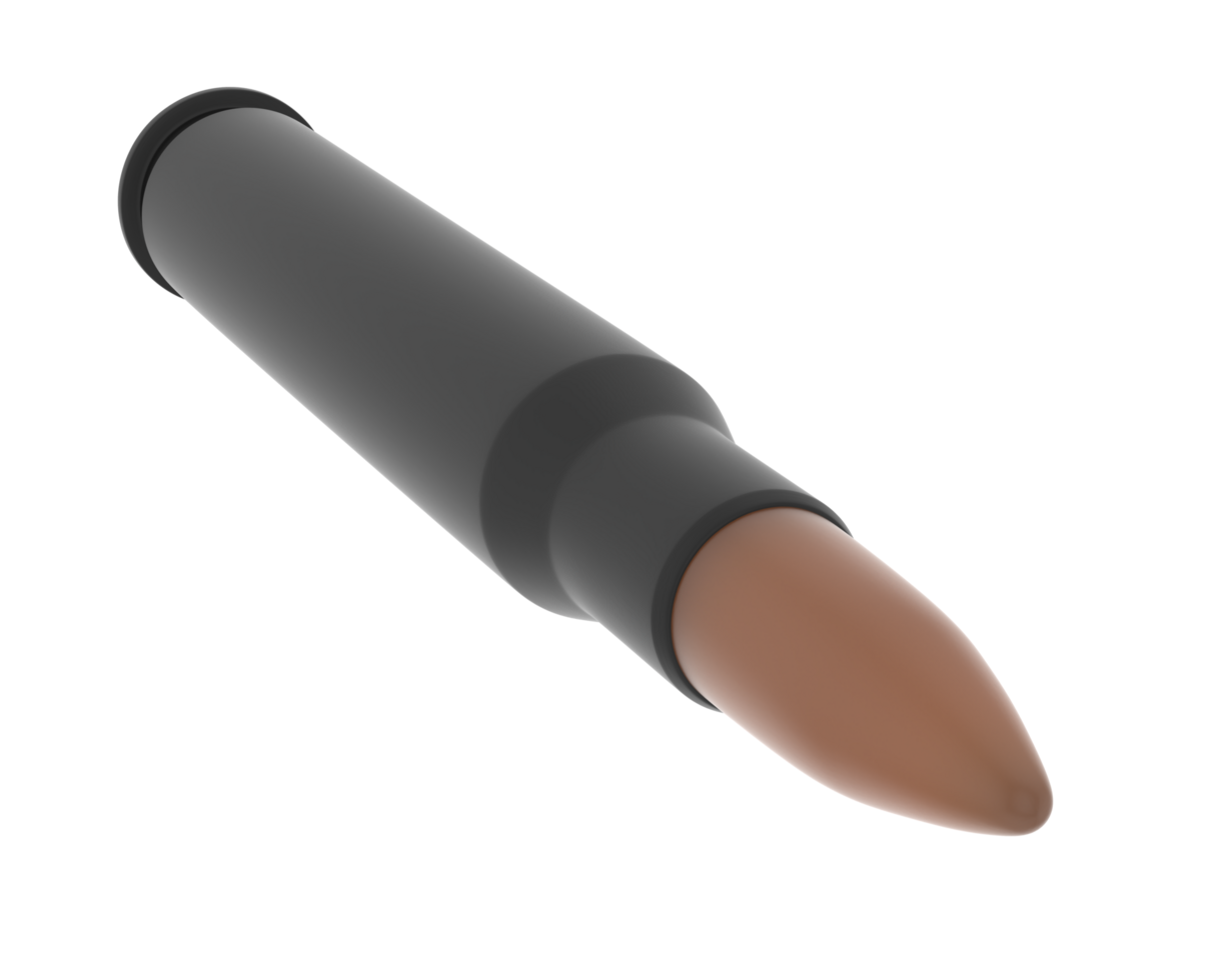 Bullet isolated on background. 3d rendering - illustration png