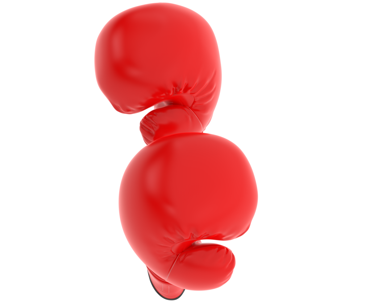 Boxing gloves isolated on background. 3d rendering - illustration png