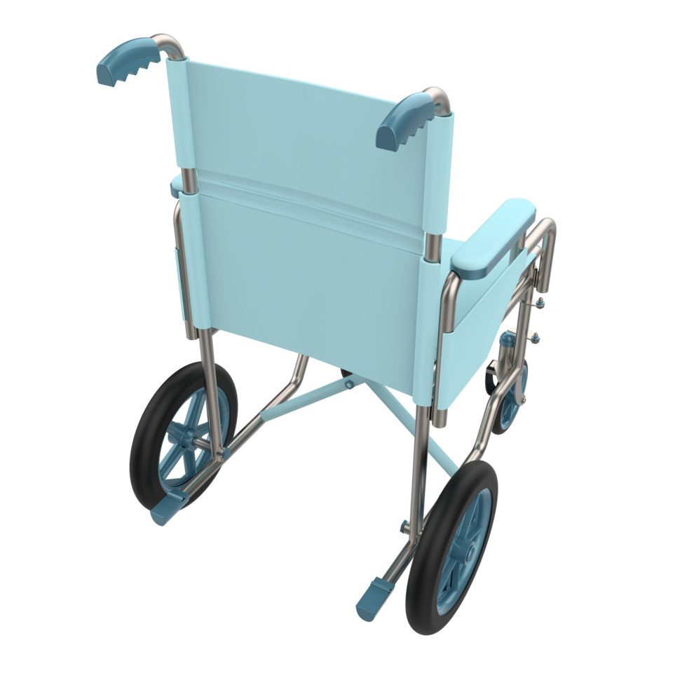 Hospital wheelchair isolated on background. 3d rendering - illustration png