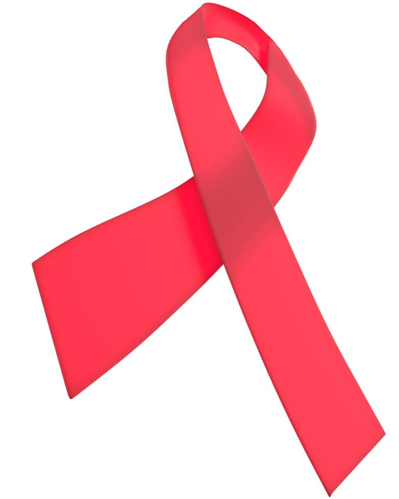 Realistic pink ribbon isolated on background. 3d rendering - illustration png