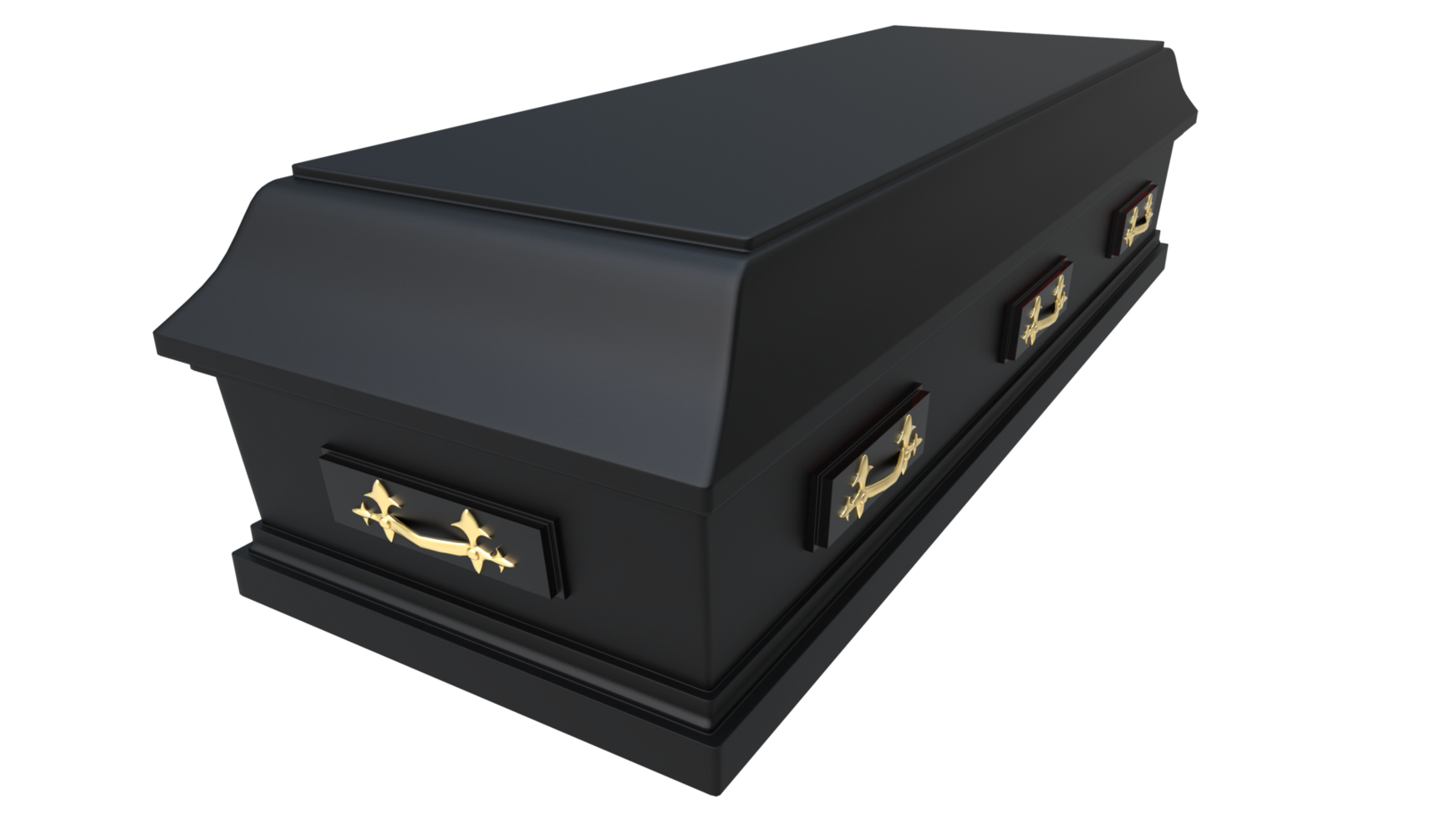 Closed coffin isolated on background. 3d rendering - illustration png