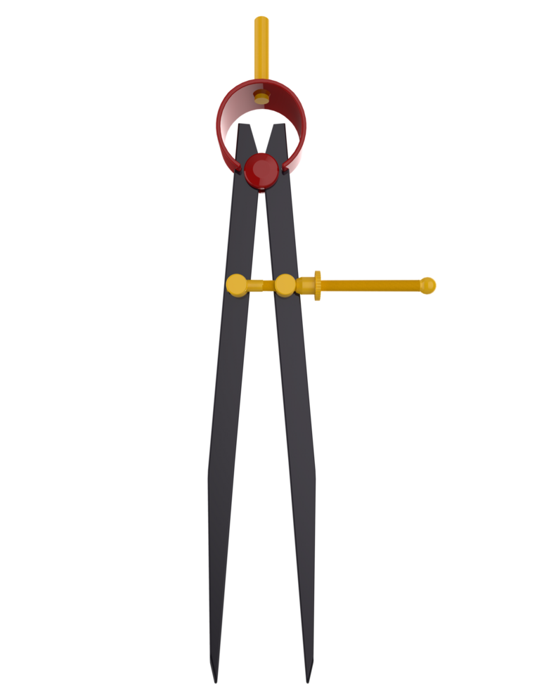 metallisk delare. kompass isolerat på bakgrund. 3d tolkning - illustration png