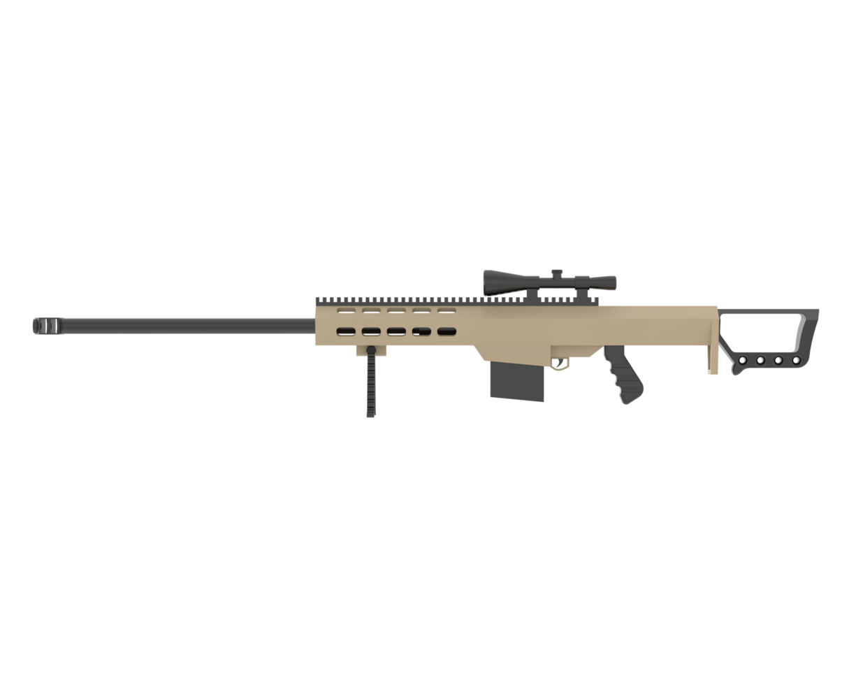 Firearm isolated on background. 3d rendering - illustration png