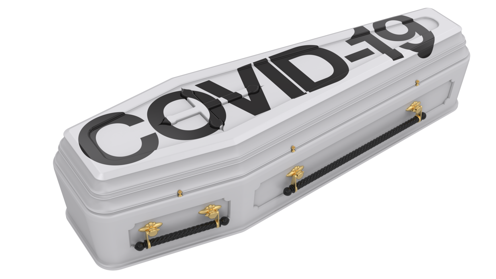 Closed coffin isolated on background. 3d rendering - illustration png