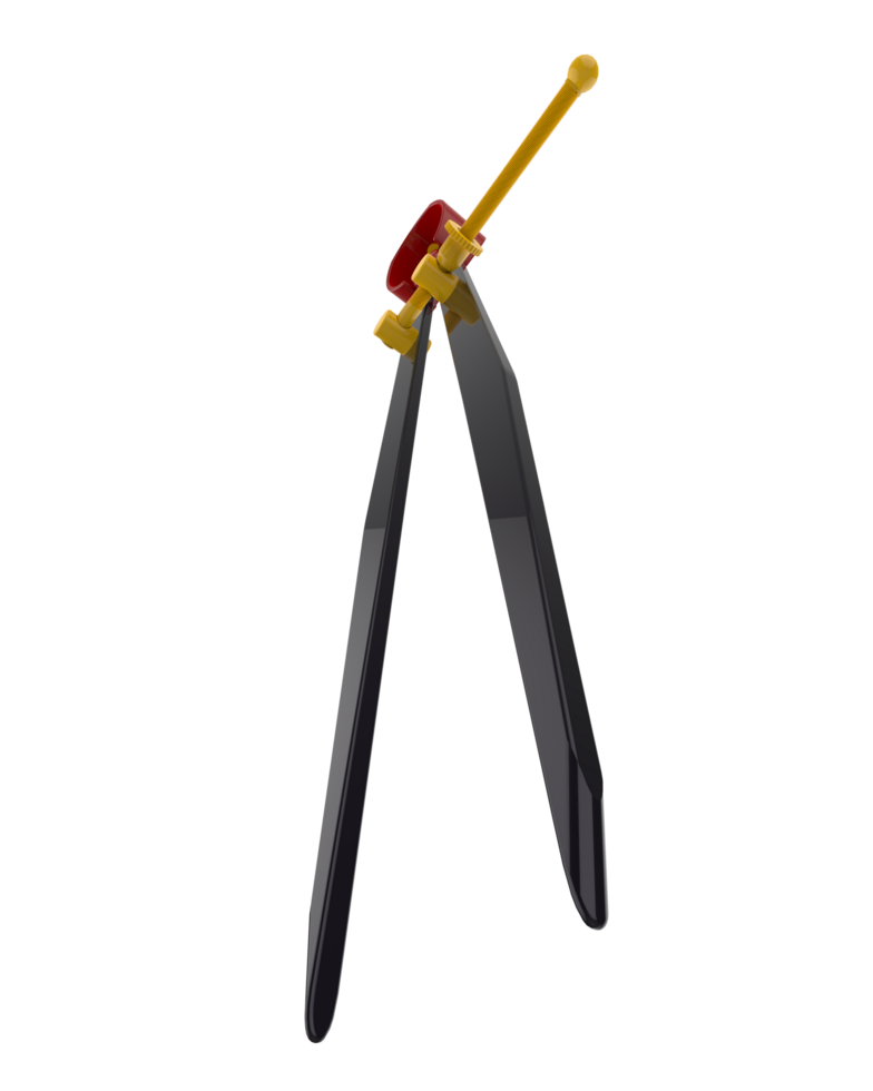 Metallic divider. Compass isolated on background. 3d rendering - illustration png