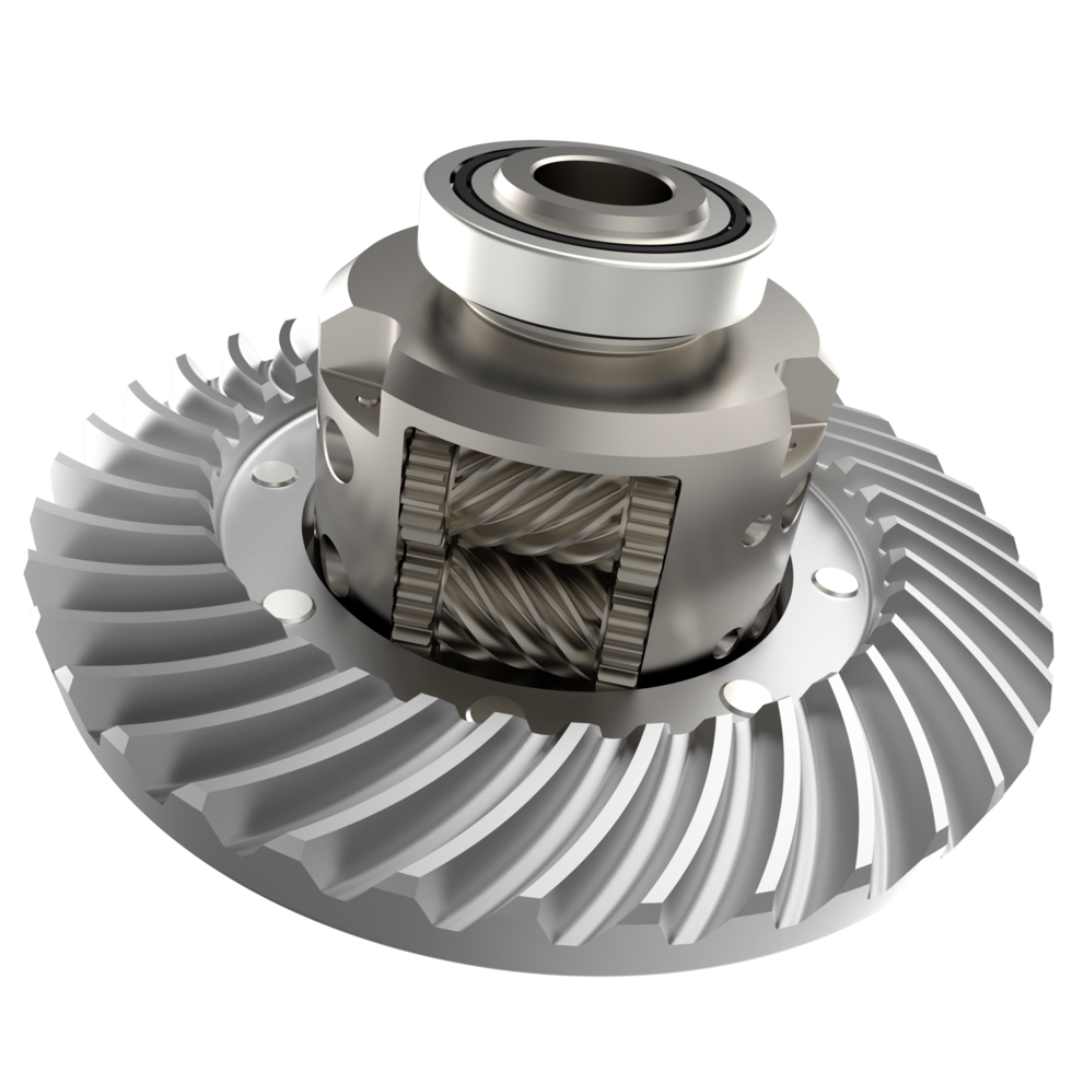 Transmission cog wheels isolated on background. 3d rendering - illustration png