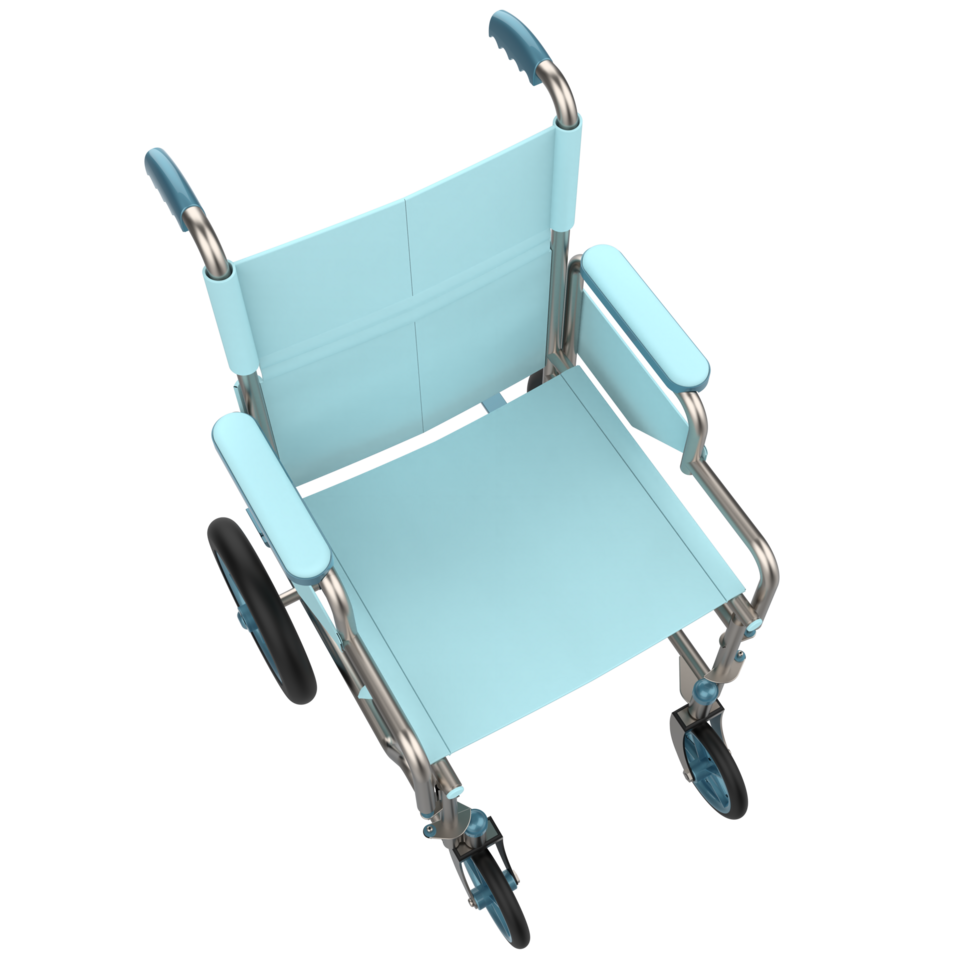 Hospital wheelchair isolated on background. 3d rendering - illustration png