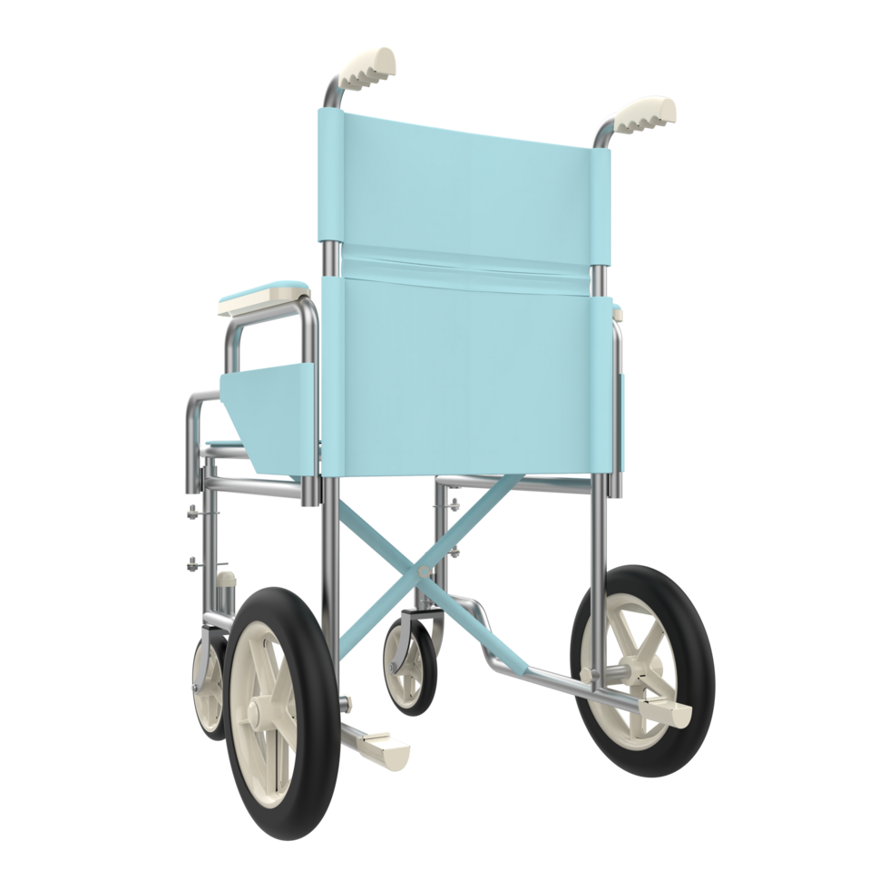 Hospital wheelchair isolated on background. 3d rendering - illustration png