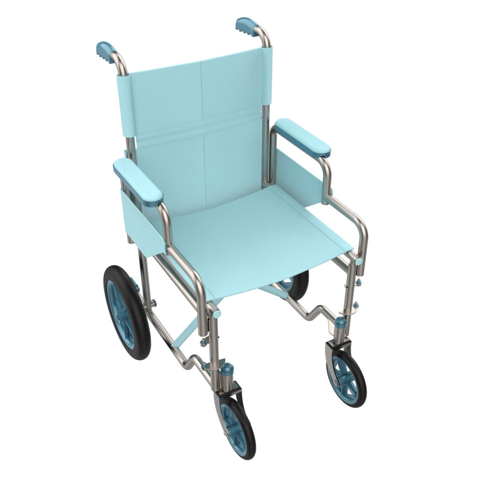 Hospital wheelchair isolated on background. 3d rendering - illustration png