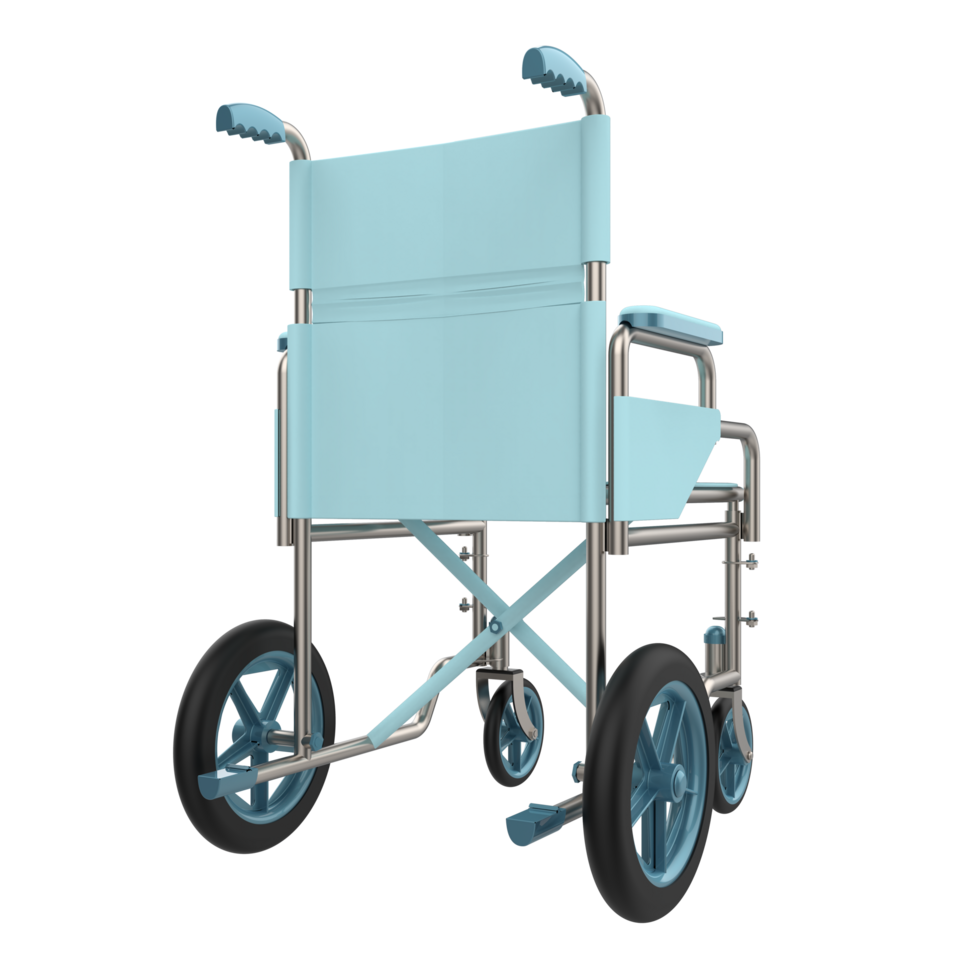 Hospital wheelchair isolated on background. 3d rendering - illustration png