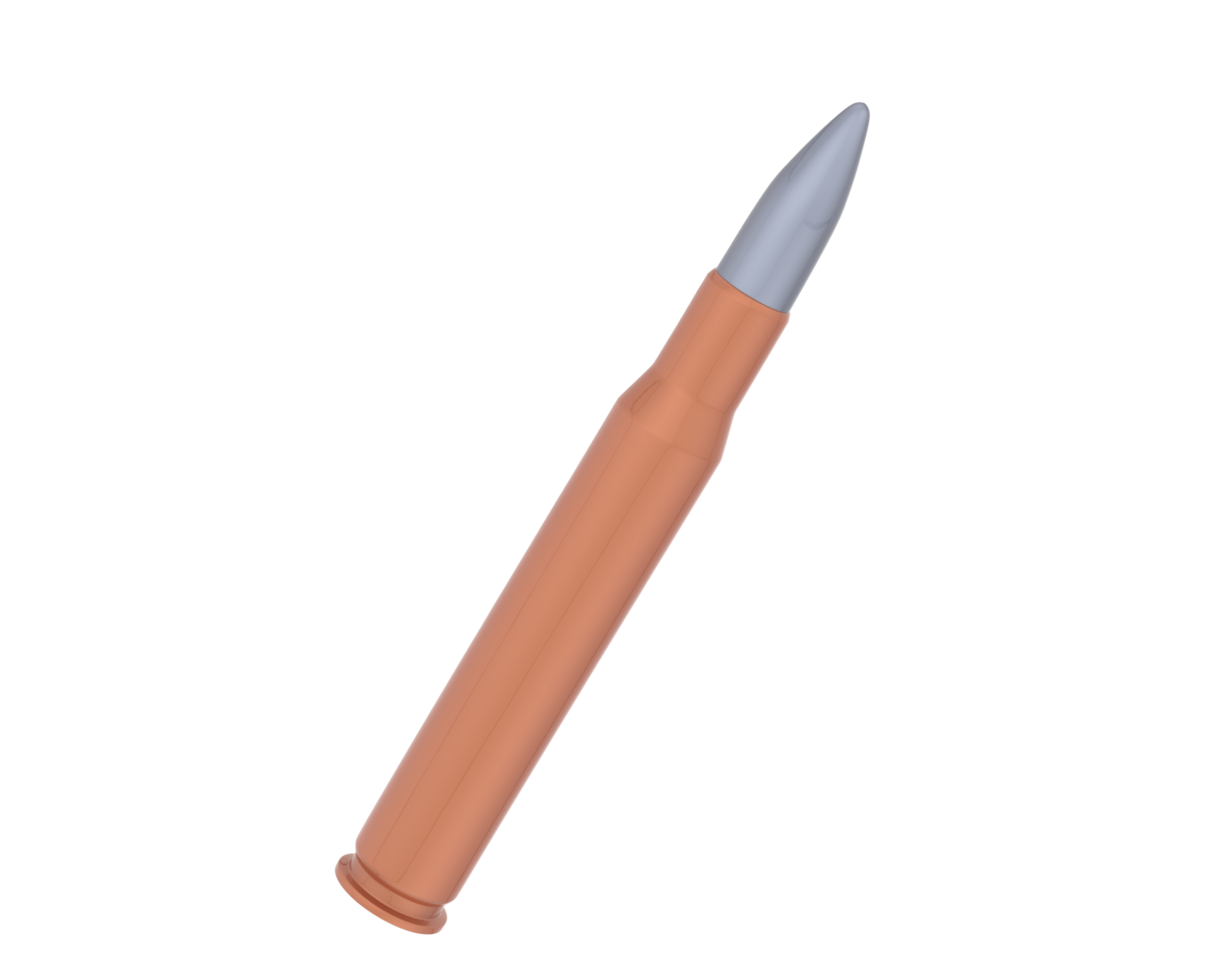 Bullet isolated on background. 3d rendering - illustration png