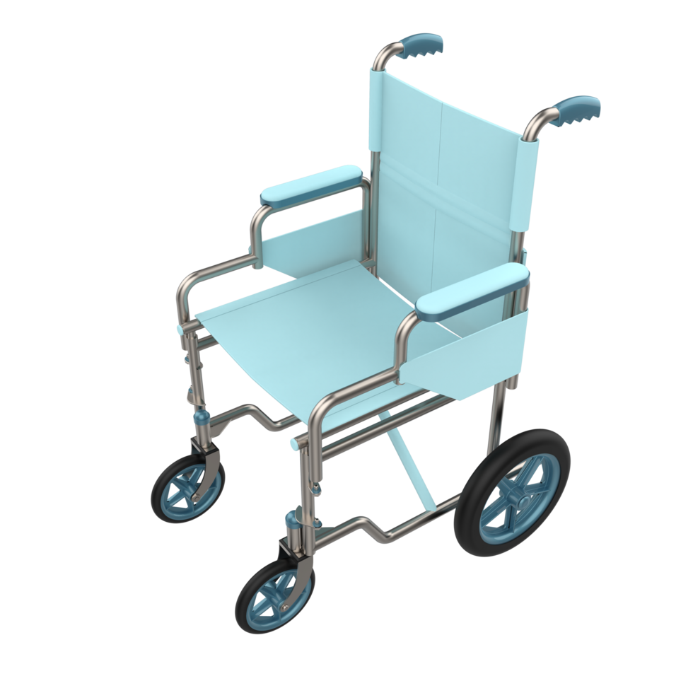 Hospital wheelchair isolated on background. 3d rendering - illustration png