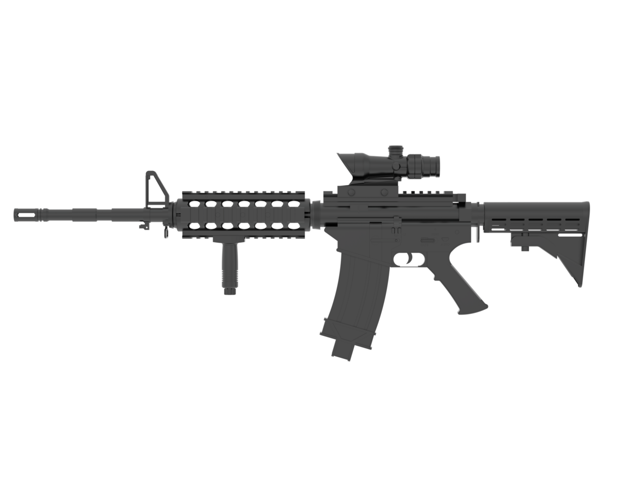 Firearm isolated on background. 3d rendering - illustration png